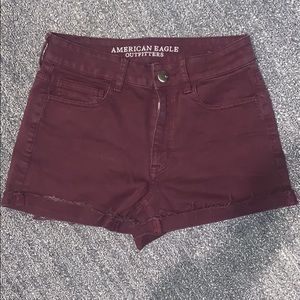 Plum colored American eagle shorts